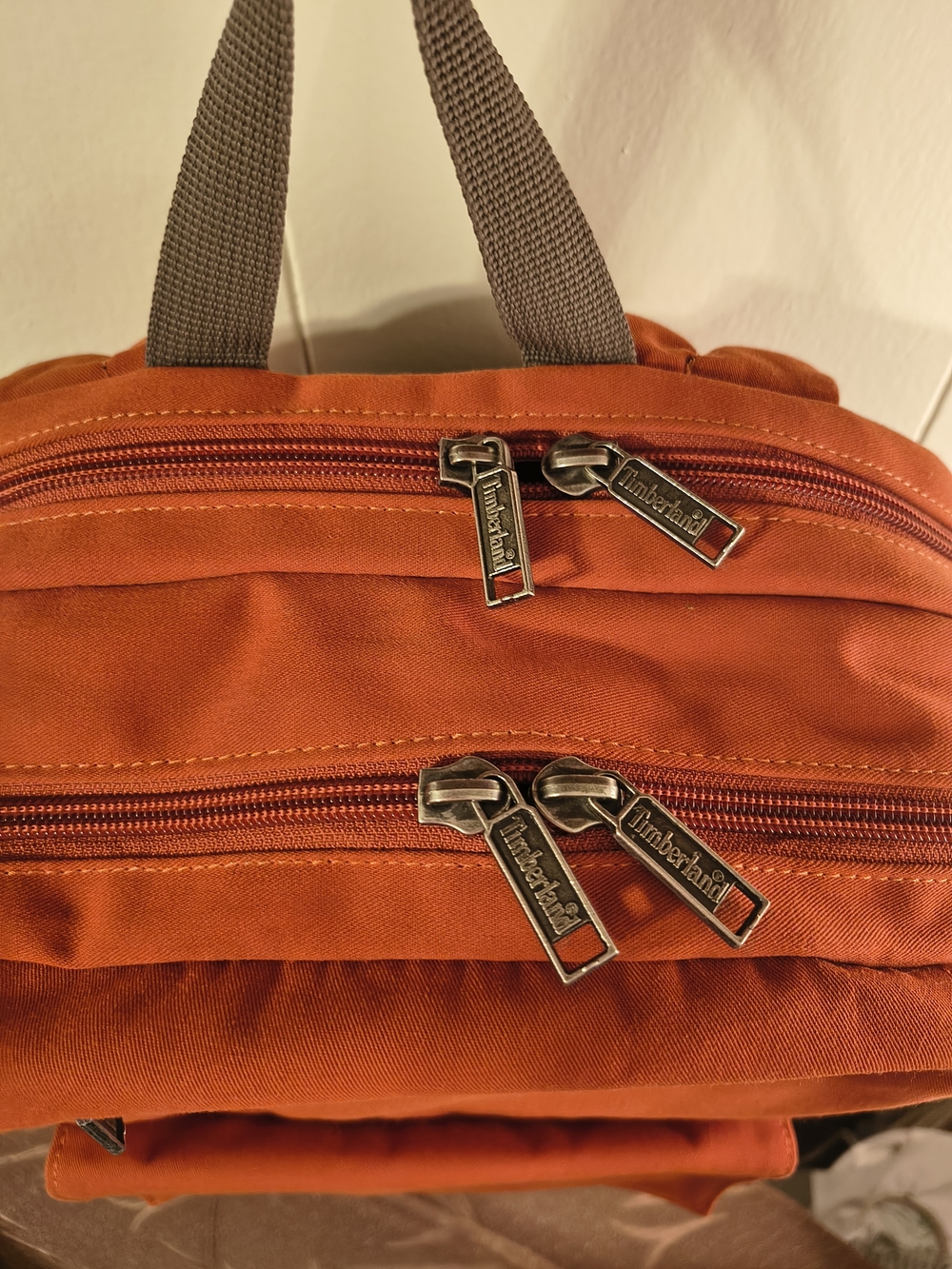 Vintage Timberland Rust Orange Canvas Backpack - Picture 3 of 6